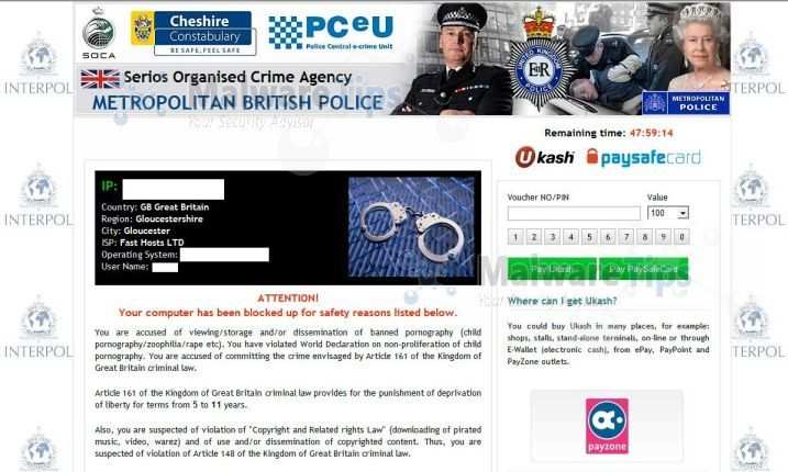 Мошенничество с Ukash столичной британской полиции