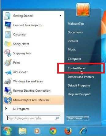 Windows 7 перейдите в панель управления