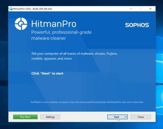 Процесс установки HitmanPro