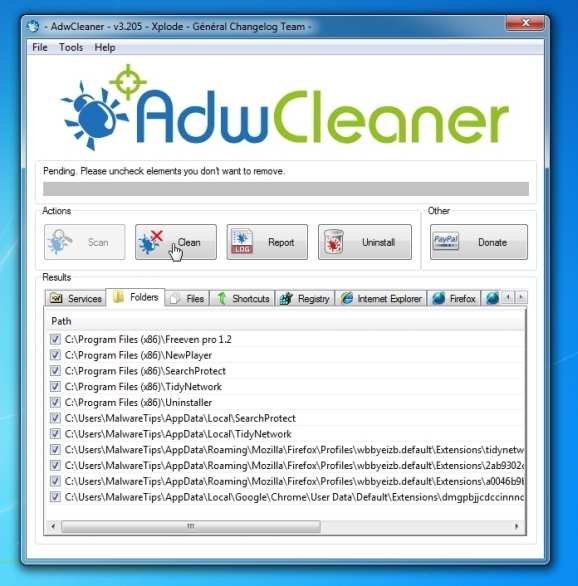 Удалите вирус Uniblue SpeedUpMyPC 2014 с помощью AdwCleaner