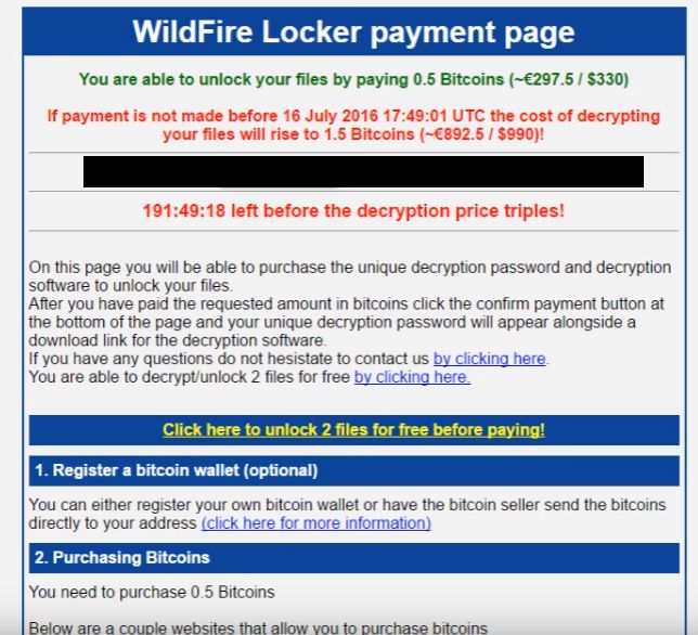 Вирус платежной страницы WildFire Locker