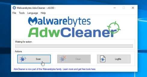 Сканируйте свой компьютер с помощью Malwarebytes AdwCleaner, чтобы удалить рекламное ПО