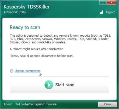 Kaspersky TDSSKiller изменить настройки