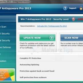 Win 7 Antispyware Pro 2013 Rogue Antivirus