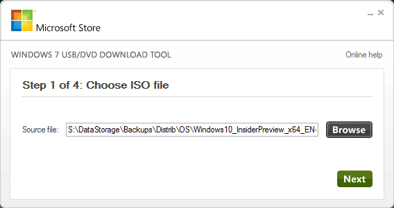 Запись ISO на диск в USB DVD Download Tool