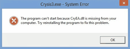 Ошибка при запуске игры Crysis 3