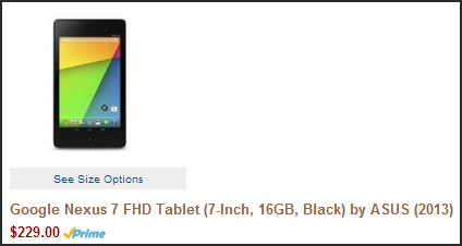 Планшет Nexus 7 2013 на Amazon