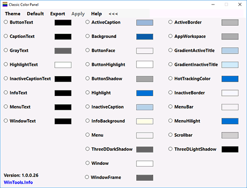 Программа Classic Color Panel