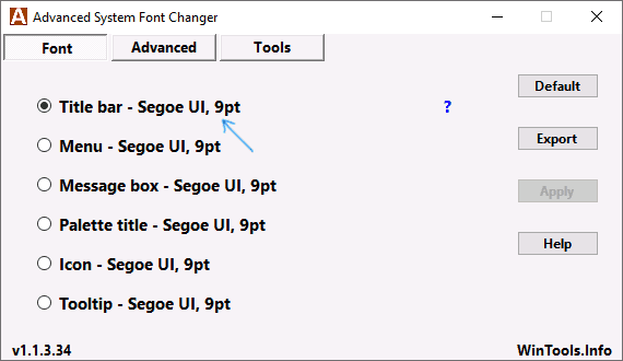 Изменение шрифта в Advanced System Font Changer