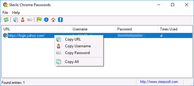 Программа SterJo Chrome Passwords