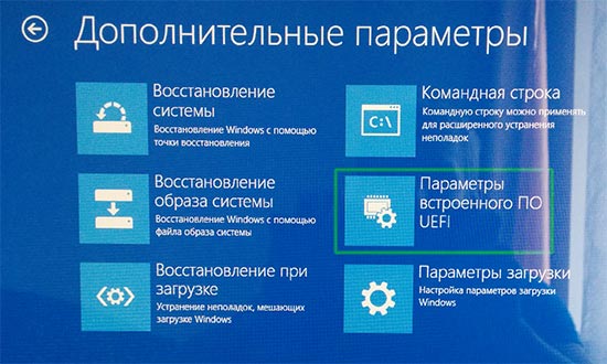 Дополнительные параметры загрузки Windows 8