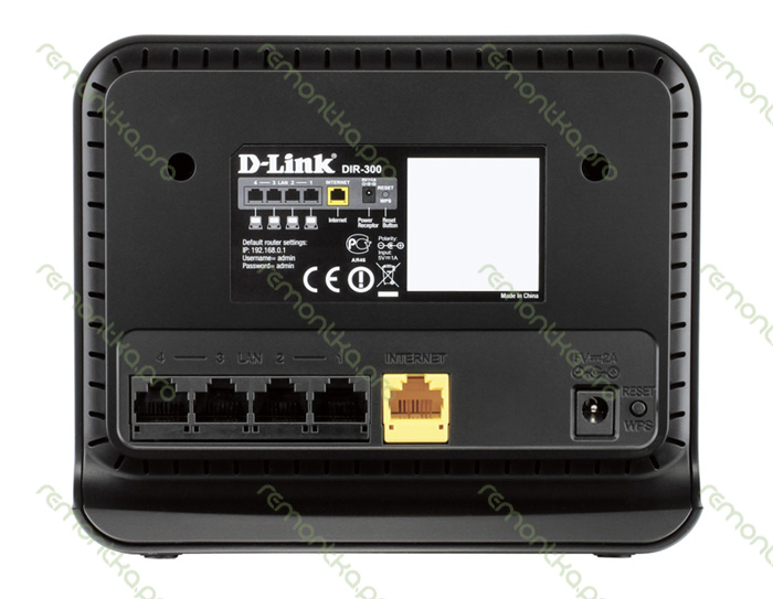 Wi-Fi роутер D-Link DIR-300 NRU rev. B7 вид сзади