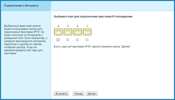 Указание порта IPTV на Zyxel