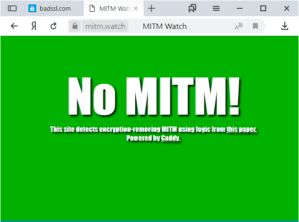 Проверка на MITM