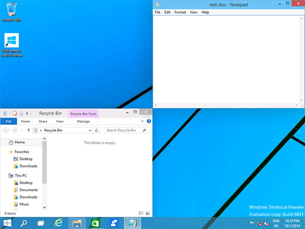 Размещение приложений в Windows 10