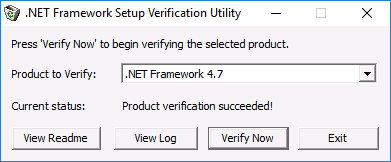 Утилита .NET Framework Setup Verification Tool