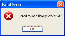 Ошибка dxva2.dll failed to load