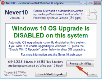 Удаление файлов установки Windows 10