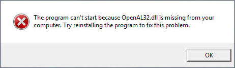Ошибка openal32.dll в игре