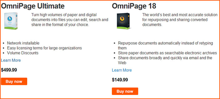 Цены Omnipage